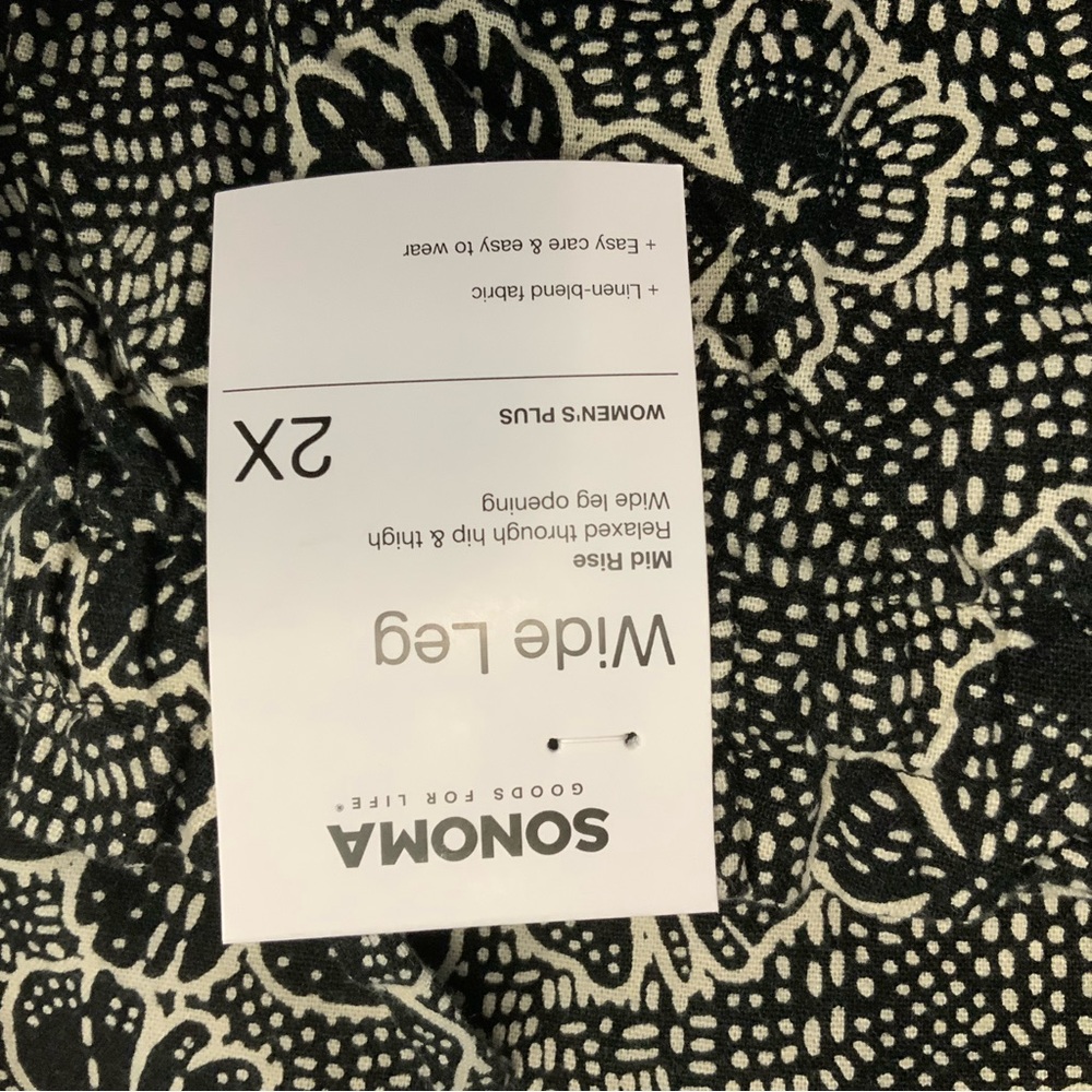 NWT Sonoma Linen Blend Elastic Waist Drawstring Wide Leg Pant Size 4X 3X 2X - Picture 9 of 10